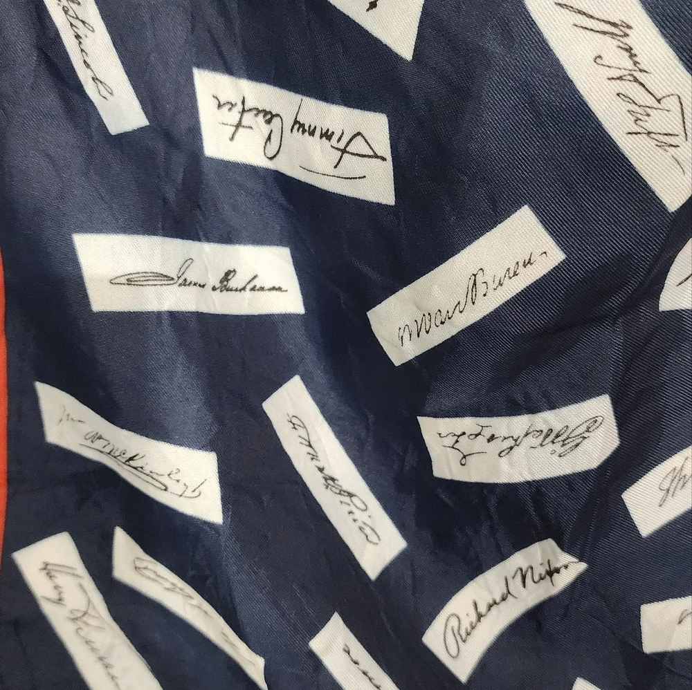 70s Patriotic U.S. Presidents Acetate Scarf